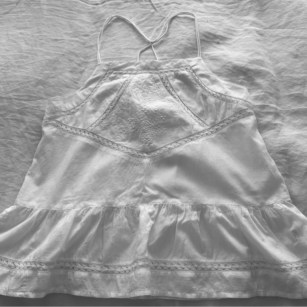American Eagle Cotton Embroidered Trim Cami Top